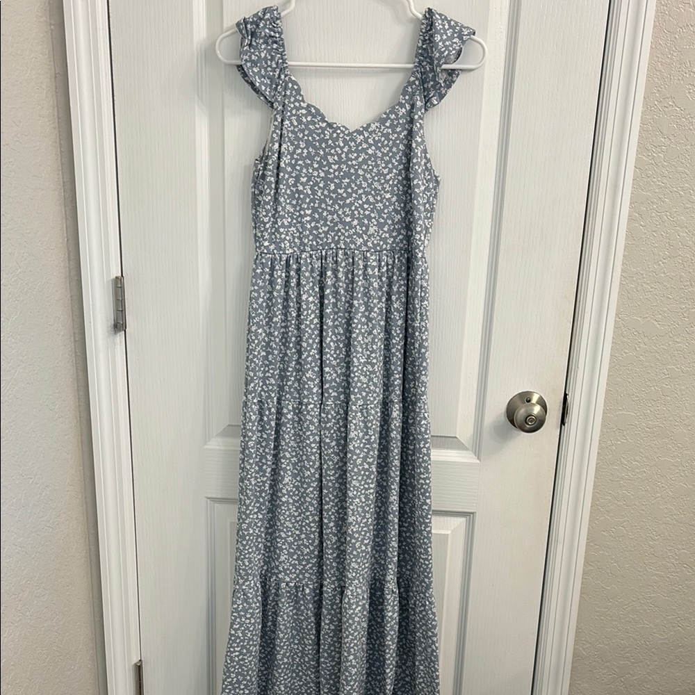 Floral Blue Maxi Dress